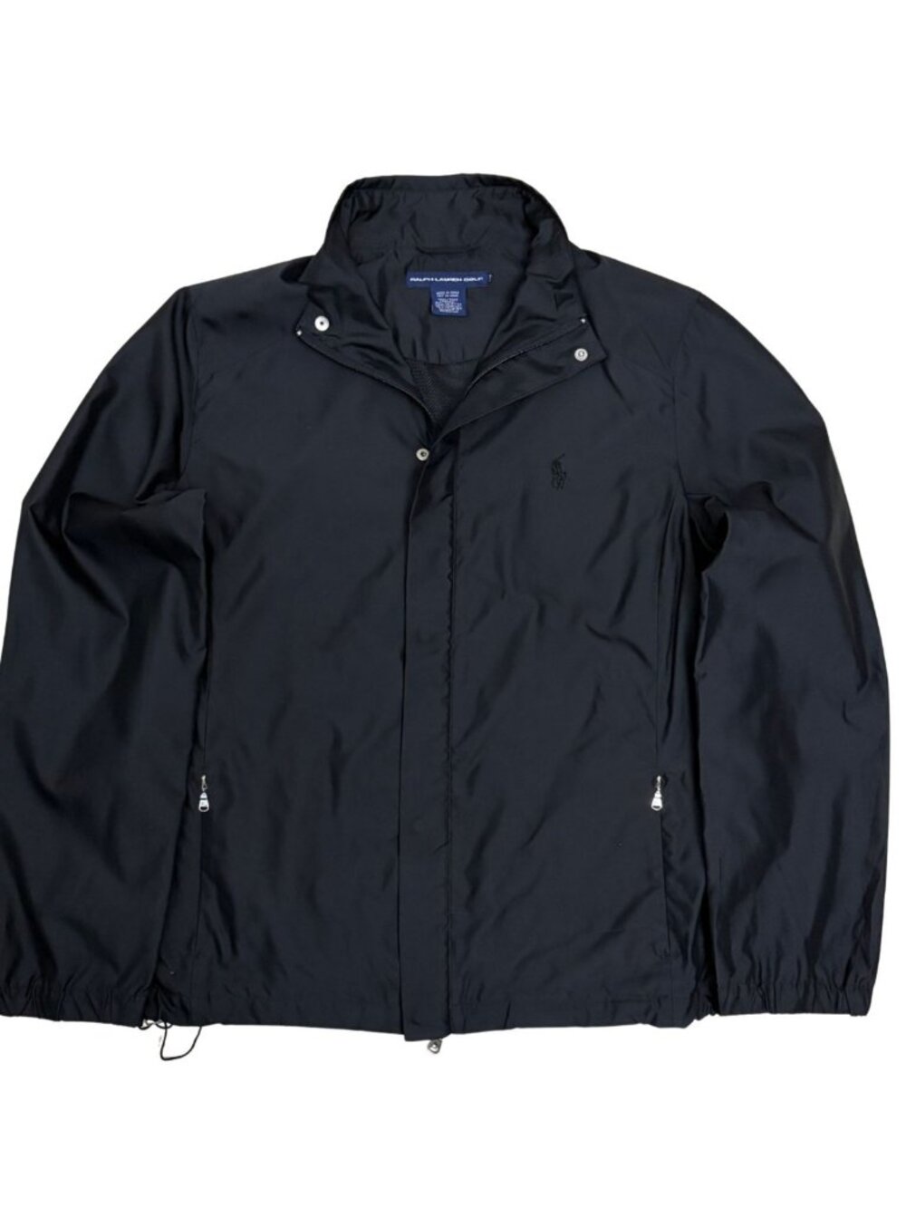 RALPH LAUREN GOLF Jacket Black Light Windbreaker Casual Bomber Coat Mens Large